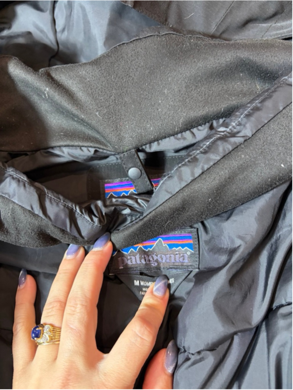 Patagonia H2No Tres 3 In 1 Down Parka Jacket Black Women’s Medium - Picture 10 of 16